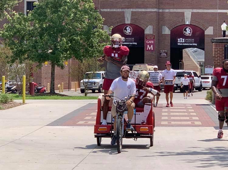Mike Goldstein, owner of Capital City Pedicabs, at FSU