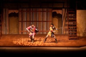 Scene of two men fighting