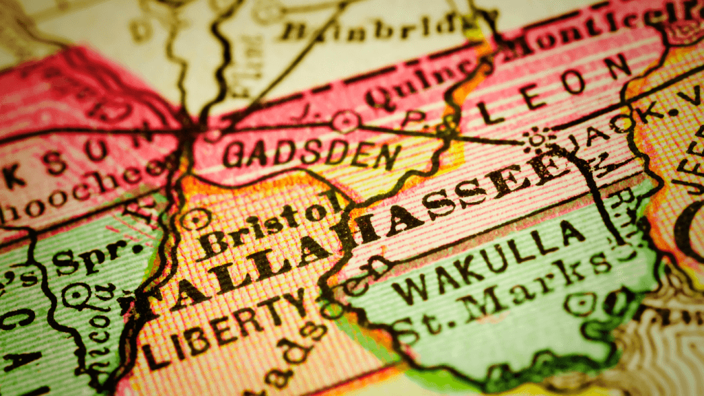 Map of Tallahassee and the surrounding area